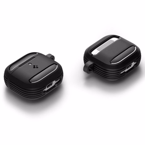 Spigen Rugged Armor Suojakuori AirPods 4:lle - Musta
