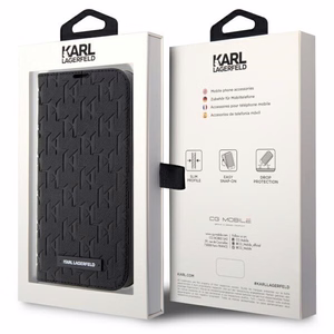 Karl Lagerfeld KLBKP14LSAKLHPK iPhone 14 Pro 6.1 kirjakuori musta/musta Saffiano Monogram