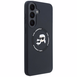 Karl Lagerfeld Silicone Karl&Choupette Heads MagSafe -suojakuori Samsung Galaxy S26 FE – musta