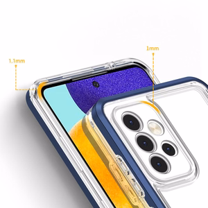 Kirkas 3in1 Asia Samsung Galaxy A13 5G Frame Gel Cover Sininen