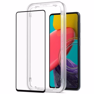 Spigen ALM Glass FC karkaistu lasi Samsung Galaxy M53 5G:lle - musta