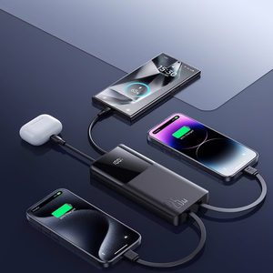 Joyroom JR-PBF19 22.5W 10000mAh Powerbank with Two Built-in Cables - Black