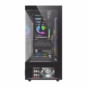 DarkFlash DS950V computer case with display (black) + 6 fans