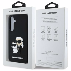 Karl Lagerfeld 3D Rubber Karl&Choupette Case for Samsung Galaxy S24 FE - Black