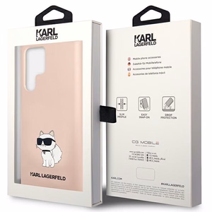 Karl Lagerfeld KLHCS23LSNCHBCP S23 Ultra S918 kovakuori vaaleanpunainen/vaaleanpunainen Silikoninen Choupette
