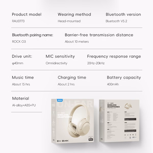 Rock Kuulokkeet O3 ANC bluetooth musta