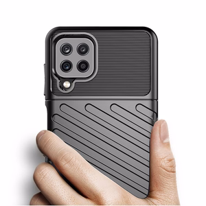Thunder Case Joustava Kova Rugged Cover TPU Case Samsung Galaxy A22 4G sininen