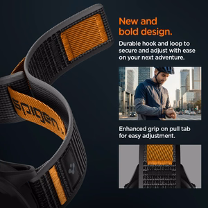 Spigen Athlex Airna Garmin Quick Release 22 mm -ranneke, musta ja oranssi