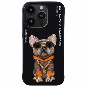 Nimmy Glasses Cool Dog Suojakuori iPhone 15 Pro:lle - musta