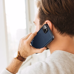 Dux Ducis Fino kotelo kansi iPhone 14 Plus sininen nylon