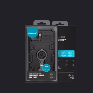Nillkin CamShield Armor Pro Case iPhone 14 Plus kotelo panssarisuojattu kansi kameran kansi rengas jalusta musta