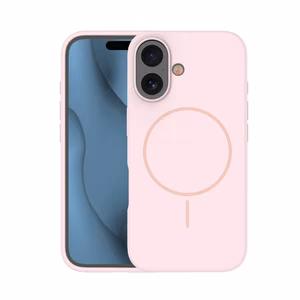 Silikoninen Ohut Mag Suojakuori iPhone 16 Pro Max 6,9:lle vaaleanpunainen
