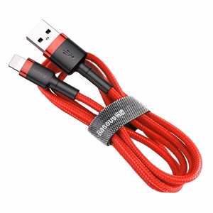 Baseus Cafule USB Lightning -kaapeli 2,4A 0,5m punainen