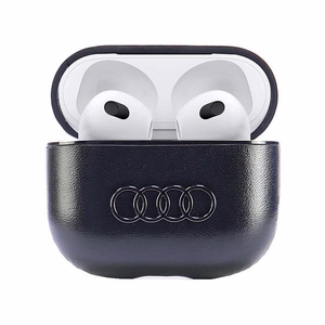 Audi Leather Big Logo Suojakuori AirPods 3:lle - musta