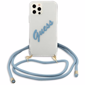 Guess GUHCP12LCRTVSBL iPhone 12 Pro Max 6.7" sininen/sininen kovakotelo Script Vintage