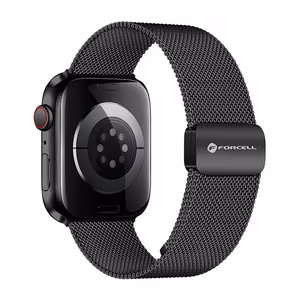 Hihna Apple Watch:lle Forcell F-Design FA14 magneettinen teräs 38 / 40 / 41 mm musta
