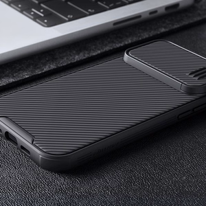 Nillkin CamShield S suojakuori iPhone 14 Pro Max:lle panssaroitu kuori kameransuojalla musta