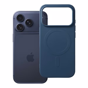 Silikoninen Mag Cover-suojakuori mallille iPhone 17 Pro / 18 Pro, MagSafe-yhteensopiva suurella kamera-aukolla – tummansininen