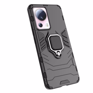 Ring Armor panssari Suojakuori Xiaomi 13 Litelle Magneettinen pidike sormusrengas musta