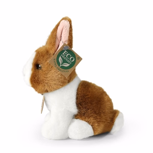 Rappa ympäristöystävällinen realistinen istuva valkoruskea kanipehmolelu, 16 cm