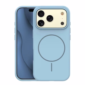 Silikoninen Thin Mag -suojakuori iPhone 17 Pro 6,3":lle vaaleansininen