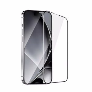 Karkaistu lasi metallireunuksella iPhone 16 Plus 6,7:lle musta reunus