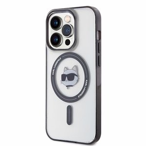 Karl Lagerfeld IML Choupette Head MagSafe Suojakuori iPhone 15 Pro:lle - läpinäkyvä