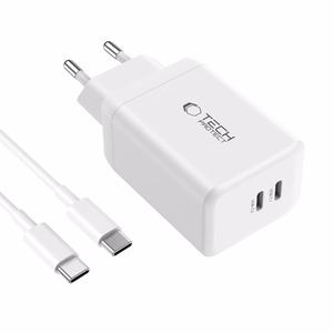Tech-Protect NC45W-GAN 2-PORT PD45W Charger + TYPE-C CABLE - white