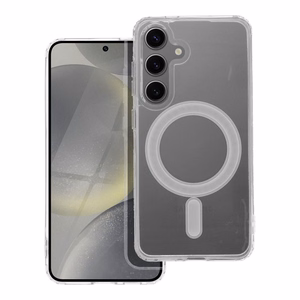 Suojakuori Samsung S24:lle Clear Mag Cover (STR) yhteensopiva MagSafen kanssa läpinäkyvä
