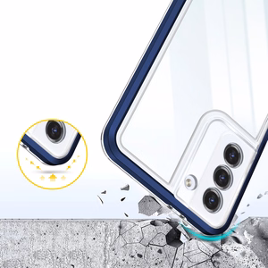 Clear 3in1 suojakuori Samsung Galaxy S23+:lle silikoninen kuori kehyksellä sininen