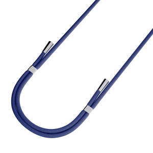 3mk EasyClip puhelimen kaulahihna, tummansininen (hopeanväriset osat)