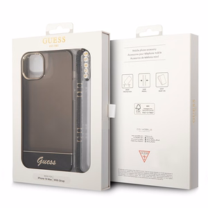 Guess GUHCP14SHGCOHK iPhone 14 6.1 "musta / musta kovakotelo läpikuultava Pearl hihna