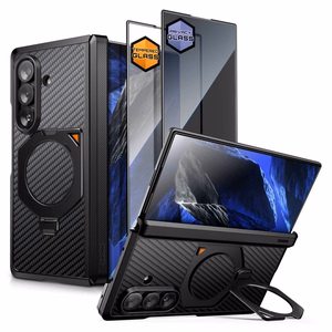 Supcase UB Aero MagSafe 2-osainen suojakuori- ja tietosuojanäytönsuojapakkaus Samsung Galaxy Z Fold 8 Ultra -puhelimelle – musta