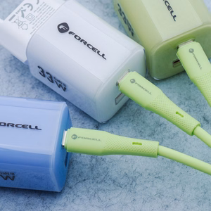 Kaapeli USB A - Micro USB Forcell F-Energy QC3.0 2,4A 18W Silicone 1 m C341 vihreä