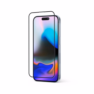 Crong Anti-Bacterial 3D Armor Glass 9H koko pinnalta kiinnittyvä karkaistu näytönsuojalasi iPhone 16 Pro Max -laitteelle, asennuskehyksellä