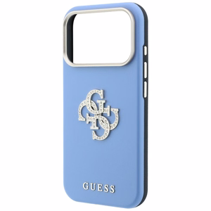 Guess Smooth & Big Strass Logo -suojakuori iPhone 18 Pro / 17 Pro – sininen