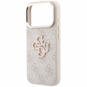 Guess 4G & Big Resin Logo suojakuori mallille iPhone 17 Pro / 18 Pro – väri: vaaleanpunainen