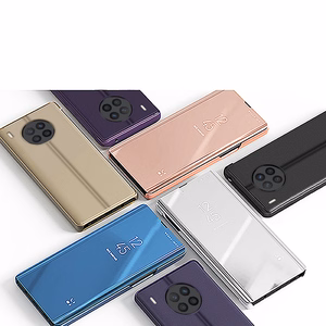 Clear View Case cover for Huawei nova 8i cover with a flap black