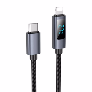 Hoco USB-C - Lightning -kaapeli PD 27W näytöllä 1 m X112 - musta
