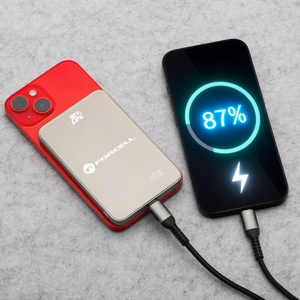 Varavirtalähde yhteensopiva MagSafen kanssa Forcell F-Energy SuperSlim F5K8 QC4.0 PD3.0 15W 5000 mAh titaaniaavikon värinen