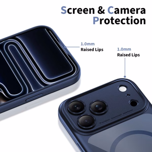 Tech-Protect Magpeak MagSafe CC Suojakuori iPhone 17 Pro:lle - Läpinäkyvä laivastonsininen
