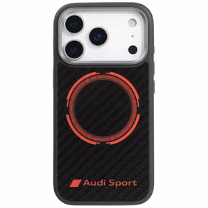 Audi RSQ Carbon Fiber Sport Red Circle MagSafe Suojakuori iPhone 17 Pro:lle - Musta