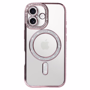 Bling MagSafe Suojakuori iPhone 17:lle vaaleanpunainen