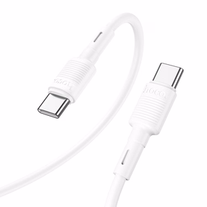 Hoco USB-C - USB-C -kaapeli 3A 60W 1 m X83 valkoinen