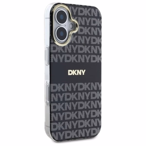 DKNY Repeat Texture Pattern Stripe Suojakuori iPhone 16:lle - musta
