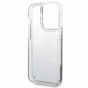 Guess Flower Liquid Glitter Suojakuori iPhone 14 Pro Max:lle - sininen