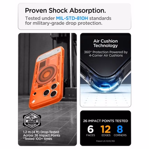 Spigen Ultra Hybrid MagSafe -suojakuori iPhone 18 Pro Max / 17 Pro Max -malleille, oranssi