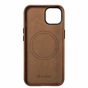 iCarer Öljyvaha Premium Nahkakotelo iPhone 14 Plus Magneettinen nahkakotelo MagSafe ruskea (WMI14220703-RB)