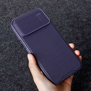 Nillkin CamShield S suojakuori iPhone 14 Pro Max:lle panssaroitu kuori kameransuojalla sininen