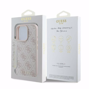 Guess 4G Classic kotelo iPhone 16 Pro - pinkki